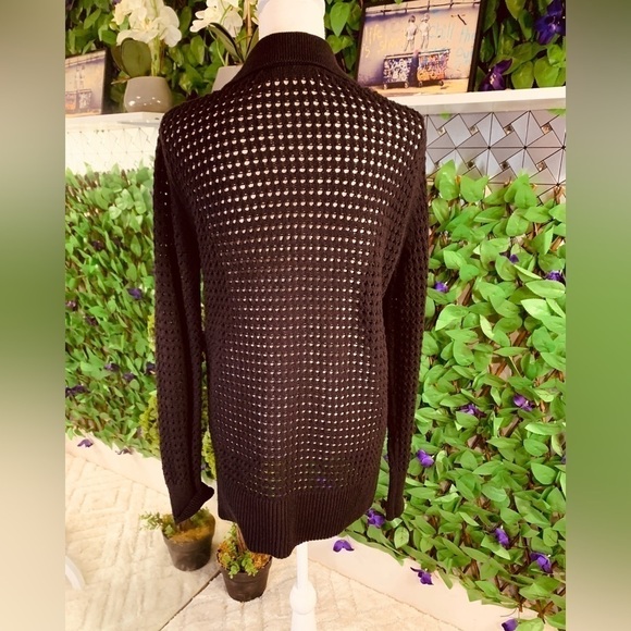 New Simply Vera Wang Women’s Medium Button Down Crotchet Black Cardigan NWT - Picture 7 of 12